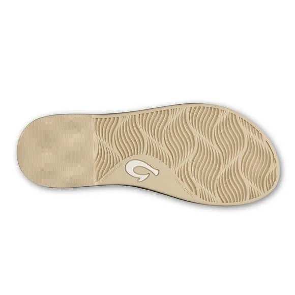 Olukai Tiare Bubbly Gold Luxury Leather Comfort Slip On Slide Sandals Size 8