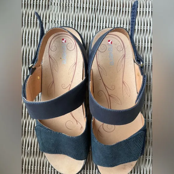 On hold Revere Leather Sandals Deep Navy