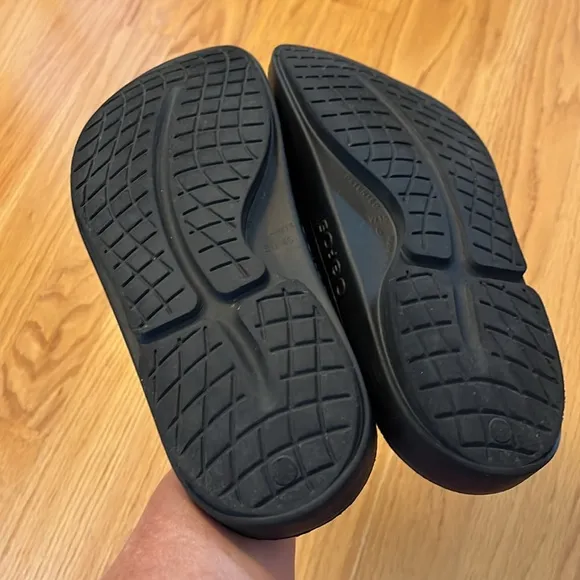 Oofos Ooahh Black Slide Recovery Comfort Sports Sandals Mens US 13 Women 15