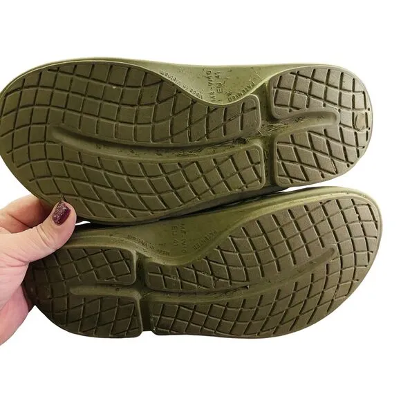 OOFOS OOahh Slip On Slide Sandals Mens 8 Women’s 10 Green