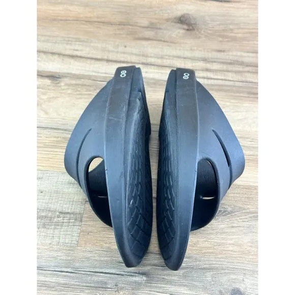 OOFOS OOahh Sport Flex Slide Recovery Sandals Black Men’s Size 7 Women’s…