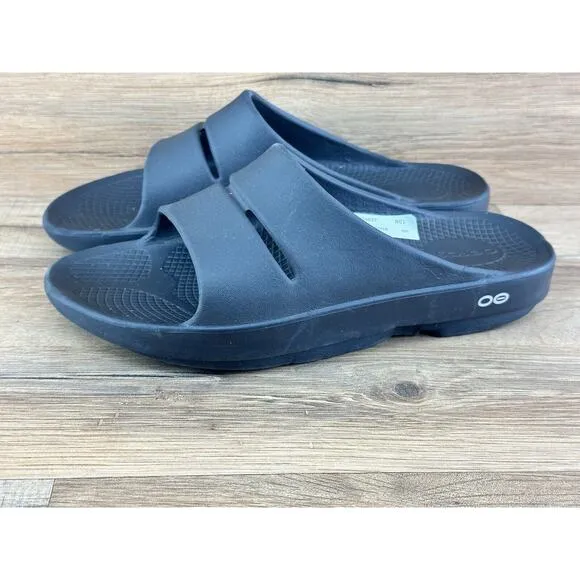 OOFOS OOahh Sport Flex Slide Recovery Sandals Black Men’s Size 7 Women’s…