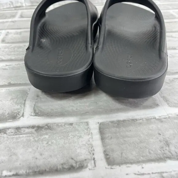 OOFOS OOahh Women's Size 9 Matte Black Slip On Comfort Recovery Slide Sandals