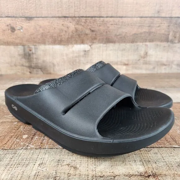 OOfos OOriginal Recovery Slide Men's Size 12 EU 45 Black Comfort Casual Sandals