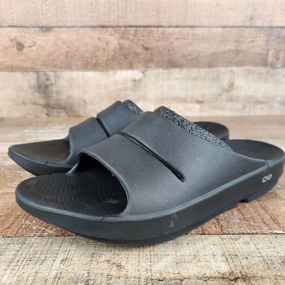 OOfos OOriginal Recovery Slide Men's Size 12 EU 45 Black Comfort Casual Sandals