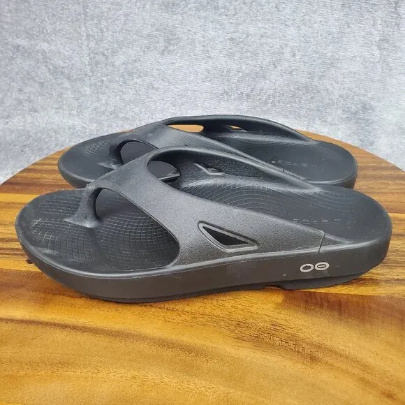 Oofos Ooriginal Sandals Womens 8 Black Slip On Comfort Recovery Thong Flip Flops