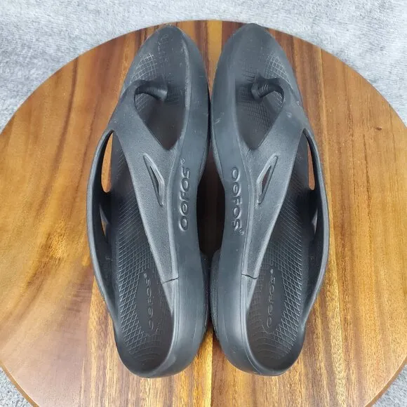 Oofos Ooriginal Sandals Womens 8 Black Slip On Comfort Recovery Thong Flip Flops