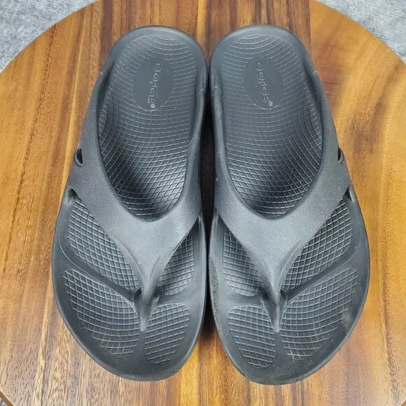 Oofos Ooriginal Sandals Womens 8 Black Slip On Comfort Recovery Thong Flip Flops