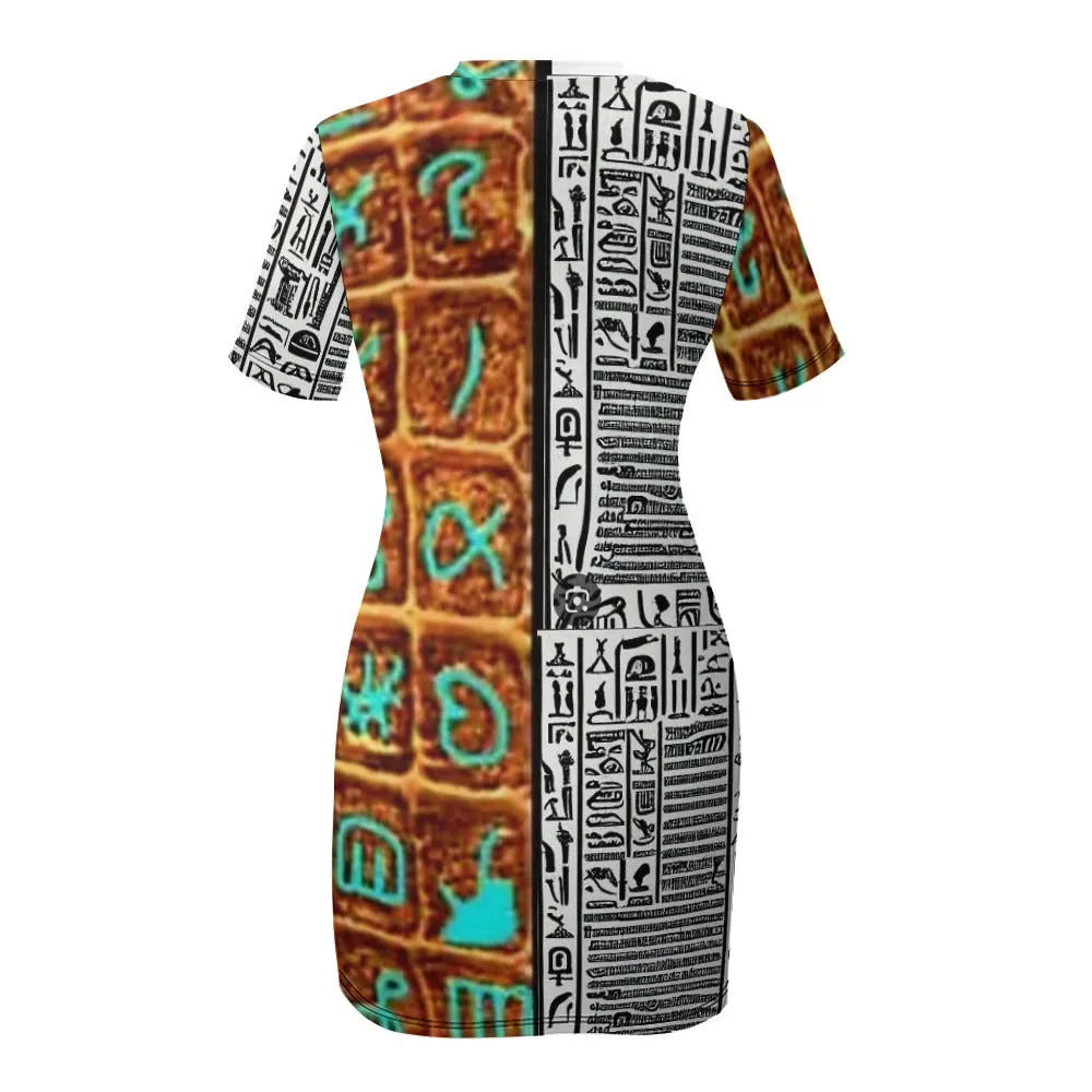 OPM OP LADY White Crew Neck Short Sleeve Dress