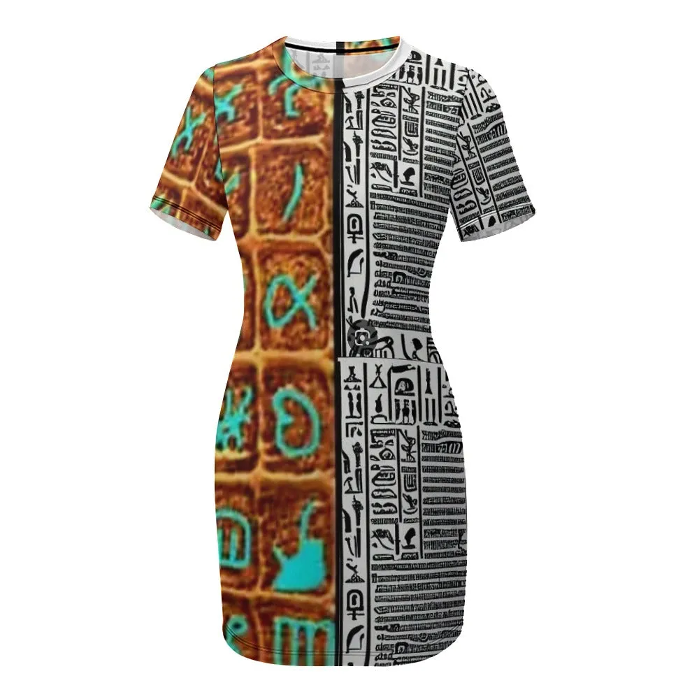 OPM OP LADY White Crew Neck Short Sleeve Dress
