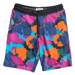 ORIGINAL PENGUIN BLUE/PURPLE/ORANGE PATTERNED SWEATPANT SHORTS SIZE SMALL