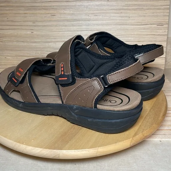 ORTHOFEET CAMBRIA brown STRAPPY SANDALS 562 MENS SIZE 13 2E wide