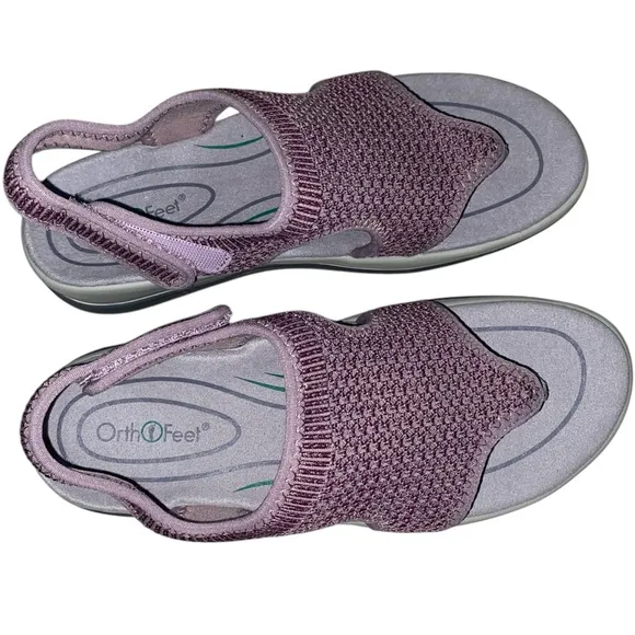 Orthofeet Lyra Stretchable Toe-Post Knit Cushioned Comfort Sandals Size 8.5 D
