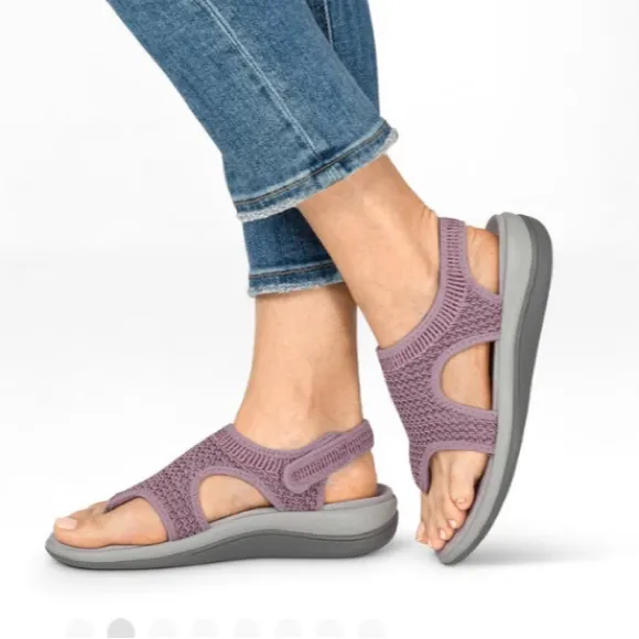 Orthofeet Lyra Stretchable Toe-Post Knit Cushioned Comfort Sandals Size 8.5 D