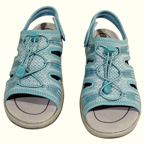 Orthofeet Turquoise Stretchable Wide Orthopedic Maui Sandals Size 8.5 D