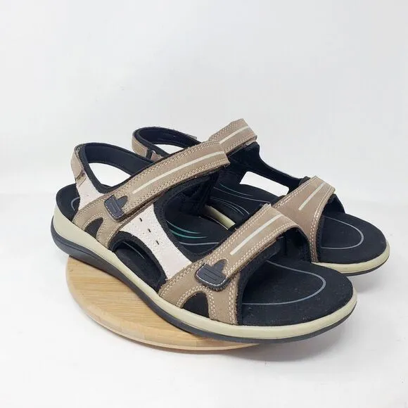 Orthofeet Sandals Womens 10.5 D WIDE Venice Brown Straps Comfort Walking Shoes
