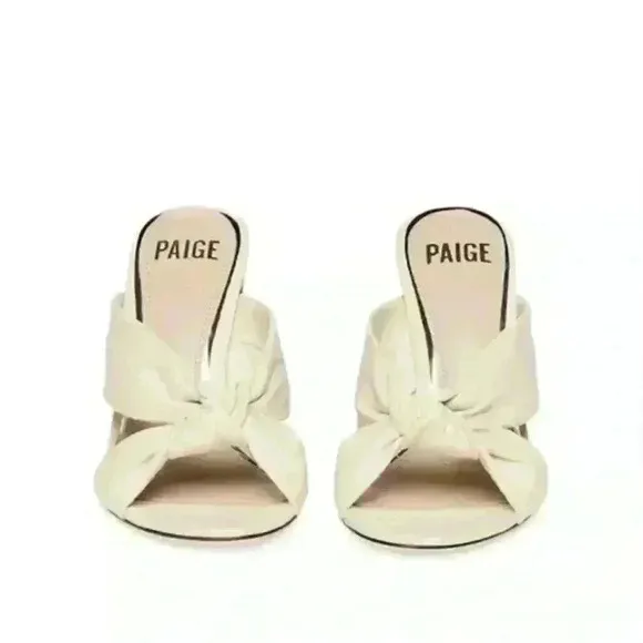 Paige Sabina slip-on women’s high heel sandals off white leather size 7.5