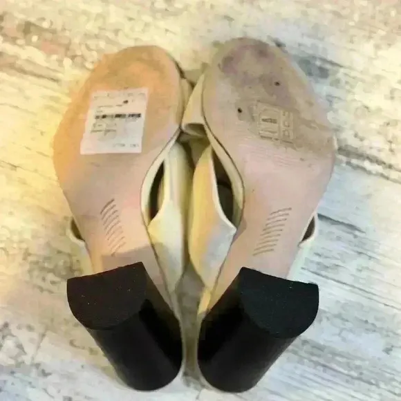 Paige Sabina slip-on women’s high heel sandals off white leather size 7.5