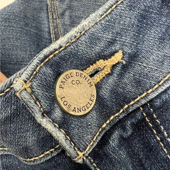 Paige Verdugo Crop Jeans Keely Destructed Size 29 Mid Rise Skinny Distressed
