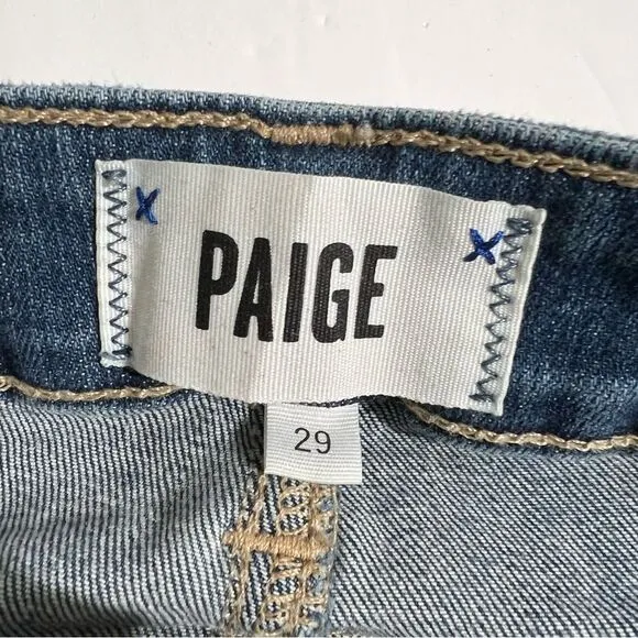 Paige Verdugo Crop Jeans Keely Destructed Size 29 Mid Rise Skinny Distressed