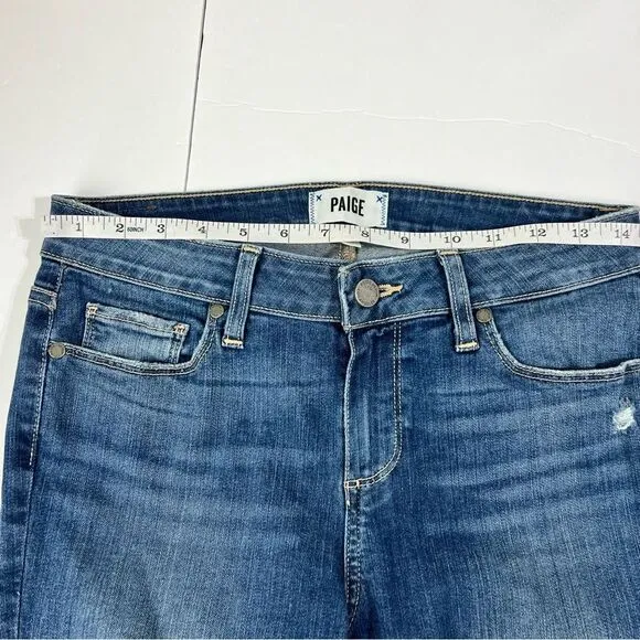 Paige Verdugo Crop Jeans Keely Destructed Size 29 Mid Rise Skinny Distressed