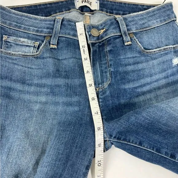 Paige Verdugo Crop Jeans Keely Destructed Size 29 Mid Rise Skinny Distressed