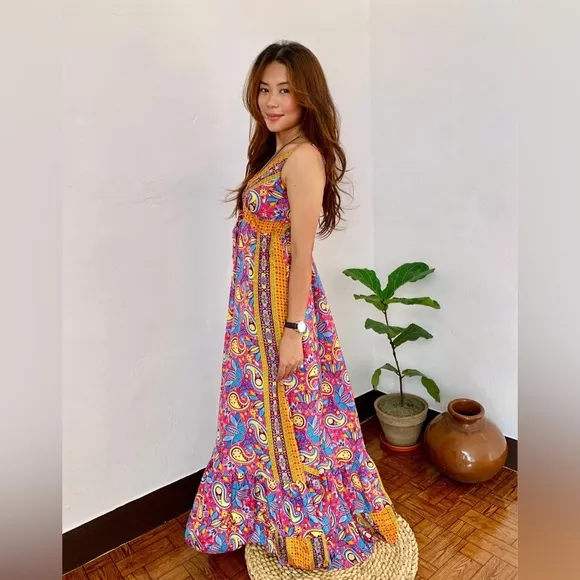 Paisley Print Summer Maxi Dress