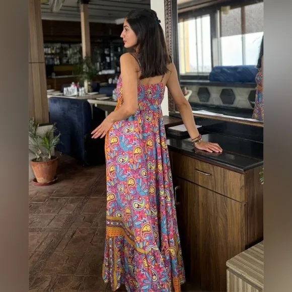 Paisley Print Summer Maxi Dress