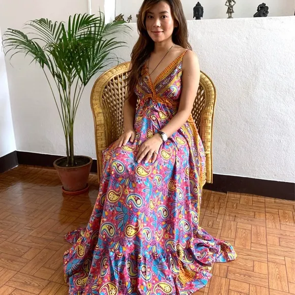 Paisley Print Summer Maxi Dress