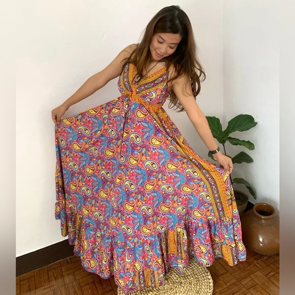 Paisley Print Summer Maxi Dress