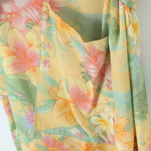 Palm Beach Floral Hibiscus Boho Kimono Robe