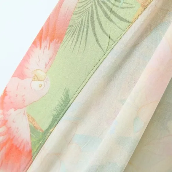 Palm Beach Floral Hibiscus Boho Kimono Robe