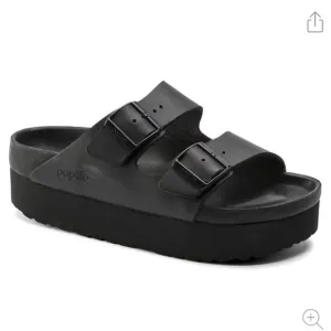 Papillio Birkenstock Black Arizona Platform Sandals - 41/10