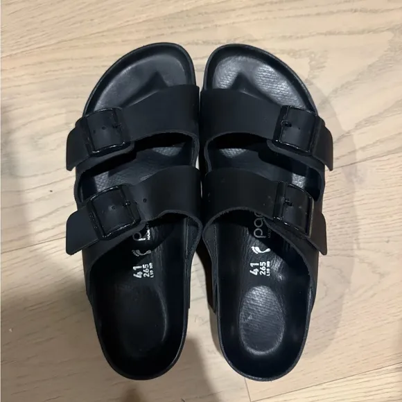 Papillio Birkenstock Black Arizona Platform Sandals - 41/10