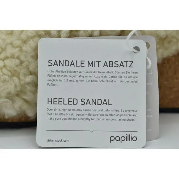 Papillio Birkenstock EU 39 US 8 Namica Teddy Eggshell Narrow Fit Wedge Sandals