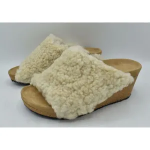 Papillio Birkenstock EU 39 US 8 Namica Teddy Eggshell Narrow Fit Wedge Sandals