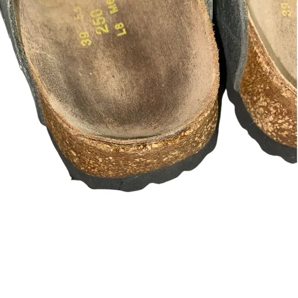 Papillio By Birkenstock Gizeh Metallic Silver Leather Slip-On Thong Sandals