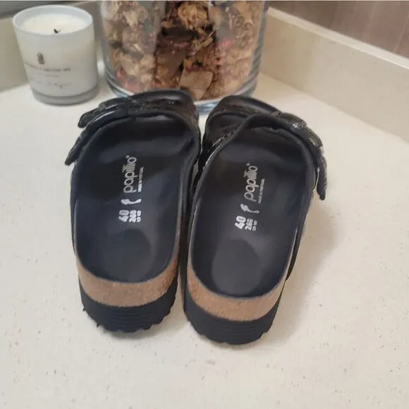 Papillio by Birkenstock Women's Arizona French Piping Padded Black Size 9