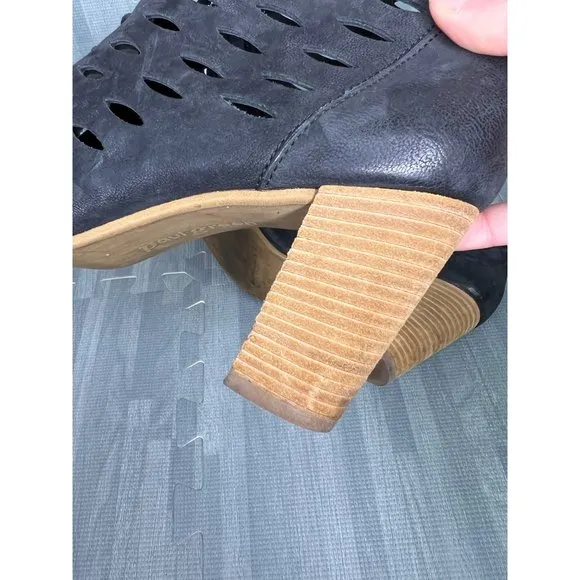 Paul Green Bali Bootie Sandals Black Size 7.5 Lace Up Leather