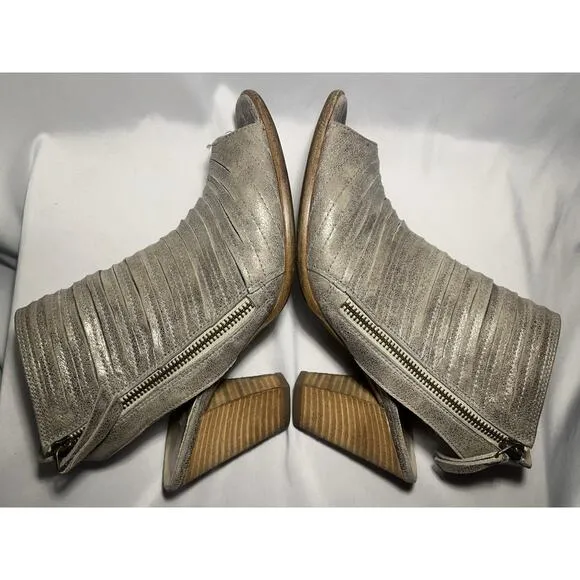 Paul green cayenne shimmer metallic peep toe sandals booties size UK 6.5 US 9