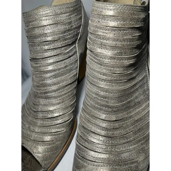 Paul green cayenne shimmer metallic peep toe sandals booties size UK 6.5 US 9