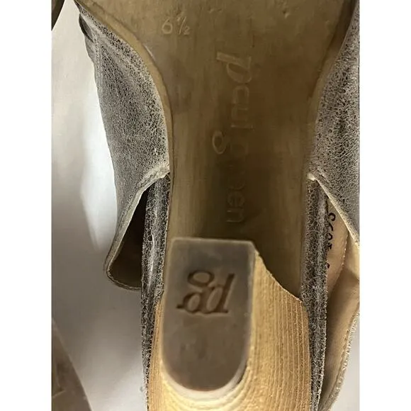 Paul green cayenne shimmer metallic peep toe sandals booties size UK 6.5 US 9