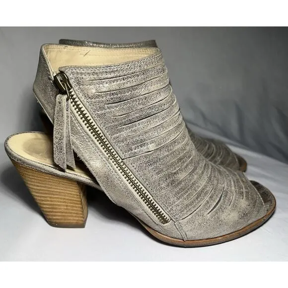 Paul green cayenne shimmer metallic peep toe sandals booties size UK 6.5 US 9