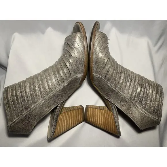 Paul green cayenne shimmer metallic peep toe sandals booties size UK 6.5 US 9
