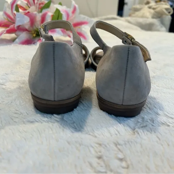 Paul Green Light Taupe Grey w/Gold-Shimmer Sandals