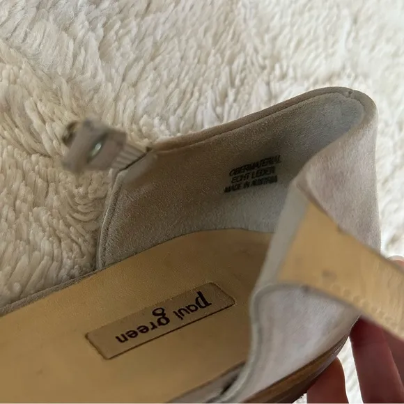 Paul Green Light Taupe Grey w/Gold-Shimmer Sandals