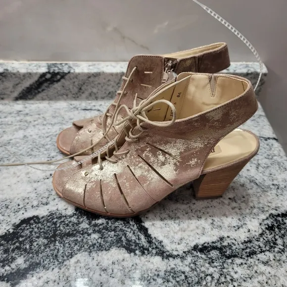 Paul Green Suede Nubuck Avery Strappy Mule Slip Metallic 9 (Pg 6.5)Sandals