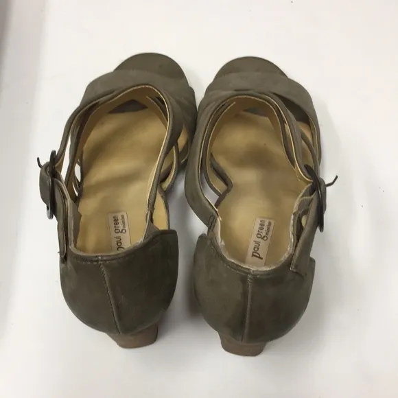 Paul Green Taylor olive leather sandals heels 8.5