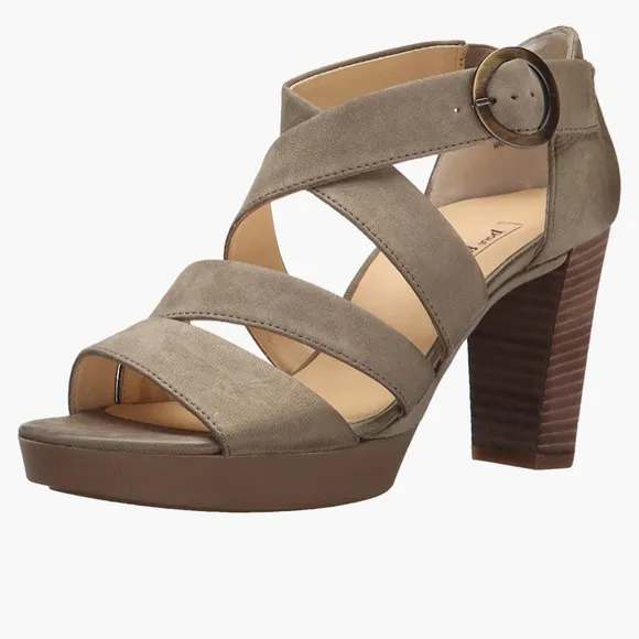Paul Green Taylor olive leather sandals heels 8.5