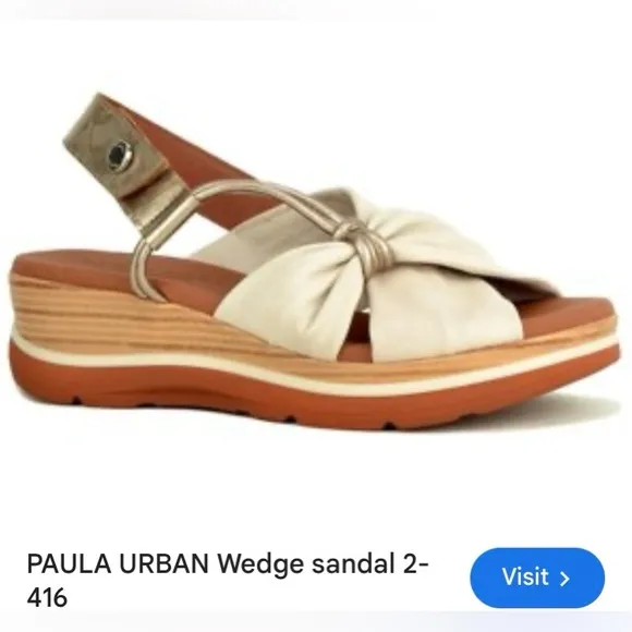 PAULA URBAN WEDGE  LEATHER SANDALS made in Spain  2-416  WOMENS